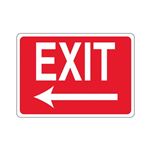 EXIT Left Arrow (White Text on Red) Sign